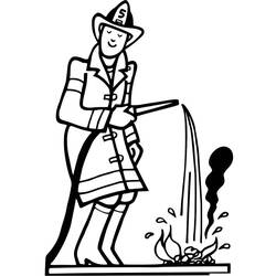 Coloriage Pompier (Carrières et Professions) #177512 à imprimer et colorier