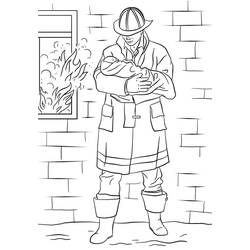 Coloriage Pompier (Carrières et Professions) #177514 à imprimer et colorier