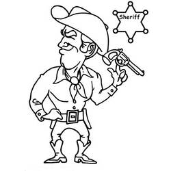Dessin à colorier: Sherif (Carrières et Professions) #107501 - Coloriages à Imprimer Gratuits