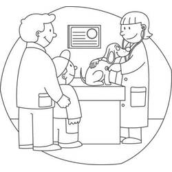 Dessin à colorier: Vétérinaire (Carrières et Professions) #213815 - Coloriages à Imprimer Gratuits