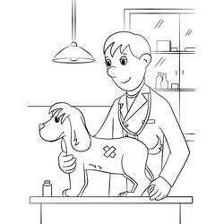 Dessin à colorier: Vétérinaire (Carrières et Professions) #213821 - Coloriages à Imprimer Gratuits