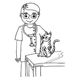 Dessin à colorier: Vétérinaire (Carrières et Professions) #213825 - Coloriages à Imprimer Gratuits