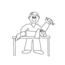 Dessin à colorier: Vétérinaire (Carrières et Professions) #213826 - Coloriages à Imprimer Gratuits