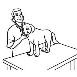 Dessin à colorier: Vétérinaire (Carrières et Professions) #213827 - Coloriages à Imprimer Gratuits