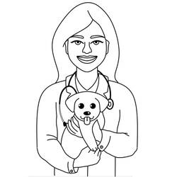 Dessin à colorier: Vétérinaire (Carrières et Professions) #213831 - Coloriages à Imprimer Gratuits