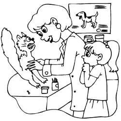 Dessin à colorier: Vétérinaire (Carrières et Professions) #213833 - Coloriages à Imprimer Gratuits