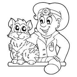 Dessin à colorier: Vétérinaire (Carrières et Professions) #213844 - Coloriages à Imprimer Gratuits