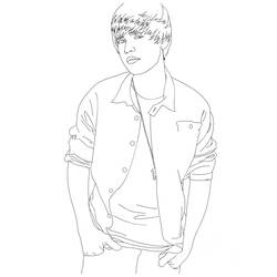 Dessin à colorier: Justin Bieber (Célébrités) #122447 - Coloriages à imprimer