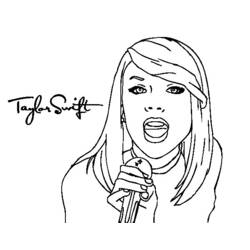 Dessin à colorier: Taylor Swift (Célébrités) #123848 - Coloriages à imprimer