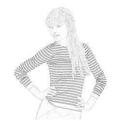Dessin à colorier: Taylor Swift (Célébrités) #123867 - Coloriages à imprimer