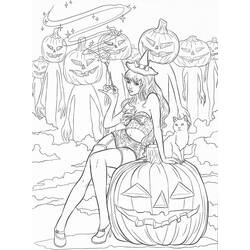 Dessin à colorier: Halloween Adulte (Coloriage Adulte) #200262 - Coloriages à Imprimer Gratuits