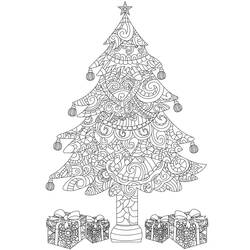 Illustration au trait Noël Adulte (Coloriage Adulte) #215688 prête à colorier