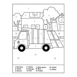 Dessin à colorier: Coloriage par Numéro Camion (Coloriage numéroté) #177942 - Coloriages à Imprimer Gratuits