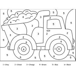 Dessin à colorier: Coloriage par Numéro Camion (Coloriage numéroté) #177943 - Coloriages à Imprimer Gratuits