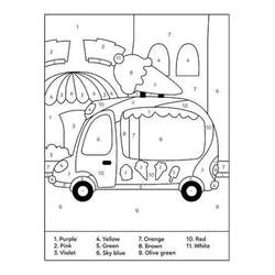 Dessin à colorier: Coloriage par Numéro Camion (Coloriage numéroté) #177947 - Coloriages à Imprimer Gratuits