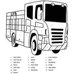 Dessin à colorier: Coloriage par Numéro Camion (Coloriage numéroté) #177948 - Coloriages à Imprimer Gratuits