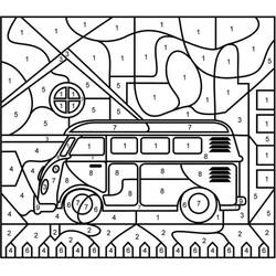 Dessin à colorier: Coloriage par Numéro Camion (Coloriage numéroté) #177949 - Coloriages à Imprimer Gratuits