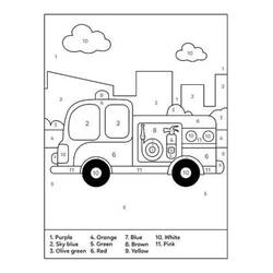 Dessin à colorier: Coloriage par Numéro Camion (Coloriage numéroté) #177951 - Coloriages à Imprimer Gratuits