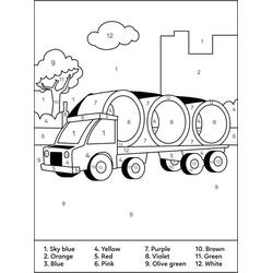 Dessin à colorier: Coloriage par Numéro Camion (Coloriage numéroté) #177954 - Coloriages à Imprimer Gratuits