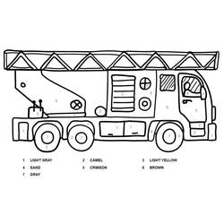 Dessin à colorier: Coloriage par Numéro Camion (Coloriage numéroté) #177955 - Coloriages à Imprimer Gratuits