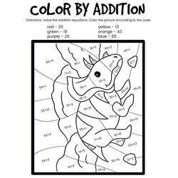 Dessins à colorier: Dinosaures Coloriage par Numéro - Coloriages à Imprimer Gratuits