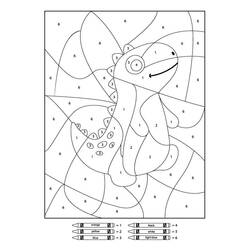 Dessin à colorier: Dinosaures Coloriage par Numéro (Coloriage numéroté) #177961 - Coloriages à Imprimer Gratuits