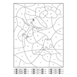 Dessin à colorier: Dinosaures Coloriage par Numéro (Coloriage numéroté) #177962 - Coloriages à Imprimer Gratuits