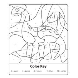 Dessin à colorier: Dinosaures Coloriage par Numéro (Coloriage numéroté) #177963 - Coloriages à Imprimer Gratuits