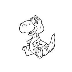 Dessin à colorier: Dinosaures Coloriage par Numéro (Coloriage numéroté) #177964 - Coloriages à Imprimer Gratuits