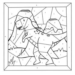 Dessin à colorier: Dinosaures Coloriage par Numéro (Coloriage numéroté) #177969 - Coloriages à Imprimer Gratuits