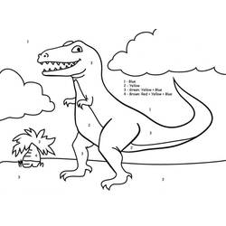 Dessin à colorier: Dinosaures Coloriage par Numéro (Coloriage numéroté) #177974 - Coloriages à Imprimer Gratuits