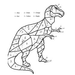 Dessin à colorier: Dinosaures Coloriage par Numéro (Coloriage numéroté) #177975 - Coloriages à Imprimer Gratuits