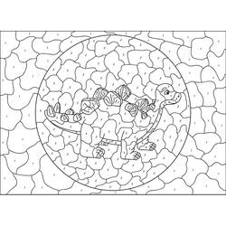 Dessin à colorier: Dinosaures Coloriage par Numéro (Coloriage numéroté) #177976 - Coloriages à Imprimer Gratuits