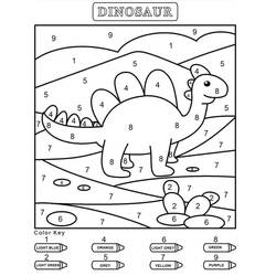 Dessin à colorier: Dinosaures Coloriage par Numéro (Coloriage numéroté) #177977 - Coloriages à Imprimer Gratuits