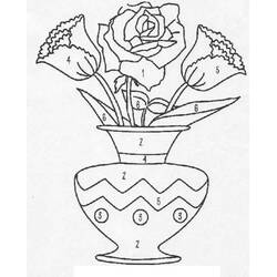 Dessin à colorier: Fleurs Coloriage par Numéro (Coloriage numéroté) #177983 - Coloriages à Imprimer Gratuits