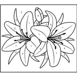 Dessin à colorier: Fleurs Coloriage par Numéro (Coloriage numéroté) #177987 - Coloriages à Imprimer Gratuits