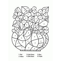 Dessin à colorier: Fleurs Coloriage par Numéro (Coloriage numéroté) #177991 - Coloriages à Imprimer Gratuits