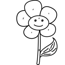 Dessin à colorier: Fleurs Coloriage par Numéro (Coloriage numéroté) #177992 - Coloriages à Imprimer Gratuits