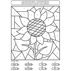 Dessin à colorier: Fleurs Coloriage par Numéro (Coloriage numéroté) #177994 - Coloriages à Imprimer Gratuits