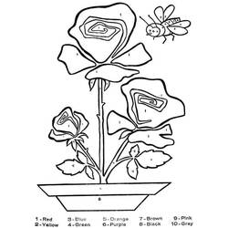 Dessin à colorier: Fleurs Coloriage par Numéro (Coloriage numéroté) #177998 - Coloriages à Imprimer Gratuits
