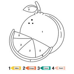 Dessin à colorier: Fruits Coloriage par Numéro (Coloriage numéroté) #178007 - Coloriages à Imprimer Gratuits