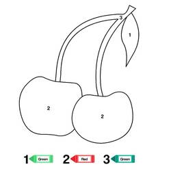 Dessin à colorier: Fruits Coloriage par Numéro (Coloriage numéroté) #178012 - Coloriages à Imprimer Gratuits