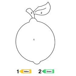 Dessin à colorier: Fruits Coloriage par Numéro (Coloriage numéroté) #178013 - Coloriages à Imprimer Gratuits