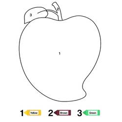 Dessin à colorier: Fruits Coloriage par Numéro (Coloriage numéroté) #178014 - Coloriages à Imprimer Gratuits