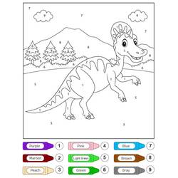 Dessin à colorier: Magique Dinosaure (Coloriage numéroté) #216739 - Coloriages à Imprimer Gratuits
