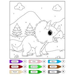 Dessin à colorier: Magique Dinosaure (Coloriage numéroté) #216741 - Coloriages à Imprimer Gratuits