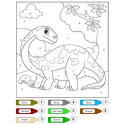 Dessin à colorier: Magique Dinosaure (Coloriage numéroté) #216743 - Coloriages à Imprimer Gratuits