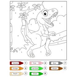 Dessin à colorier: Magique Dinosaure (Coloriage numéroté) #216744 - Coloriages à Imprimer Gratuits