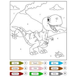 Dessin à colorier: Magique Dinosaure (Coloriage numéroté) #216745 - Coloriages à Imprimer Gratuits