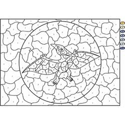 Dessin à colorier: Magique Dinosaure (Coloriage numéroté) #216748 - Coloriages à Imprimer Gratuits